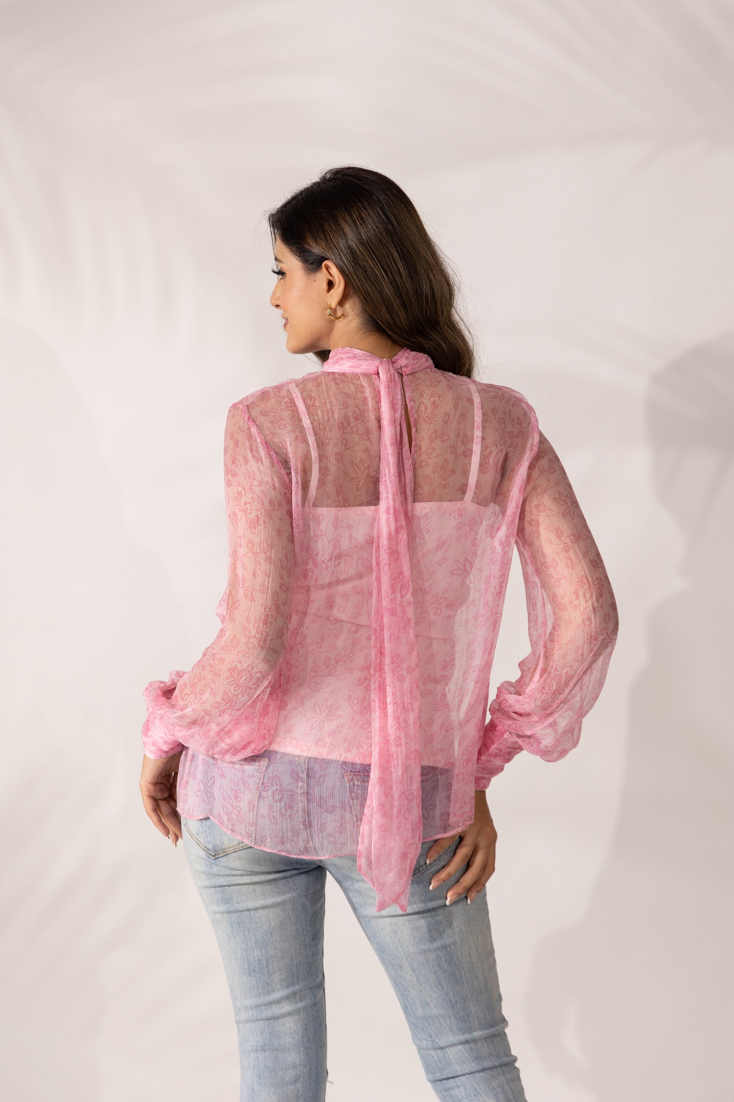 Cherry Blossom High-Neck Top