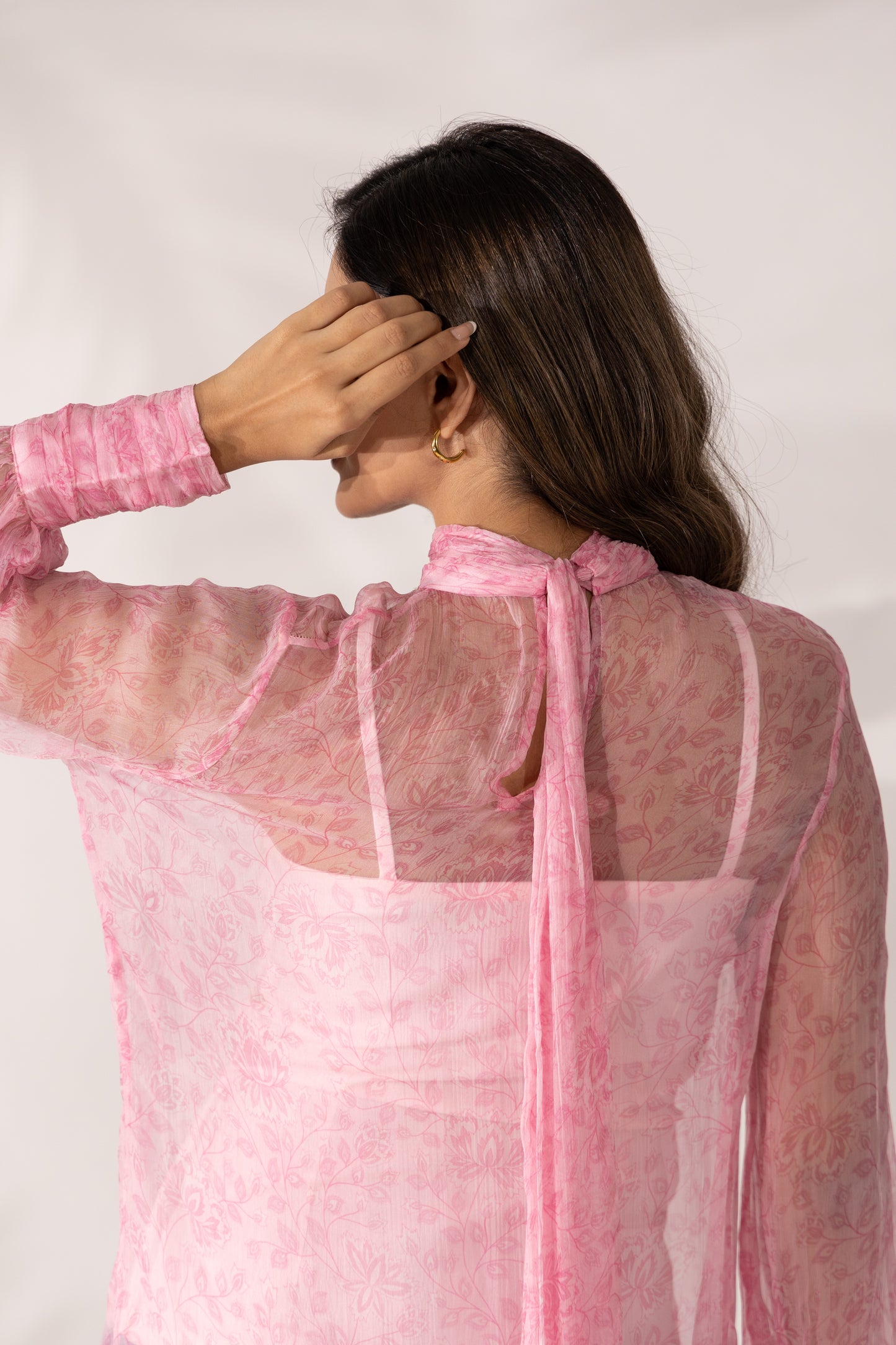 Cherry Blossom High-Neck Top