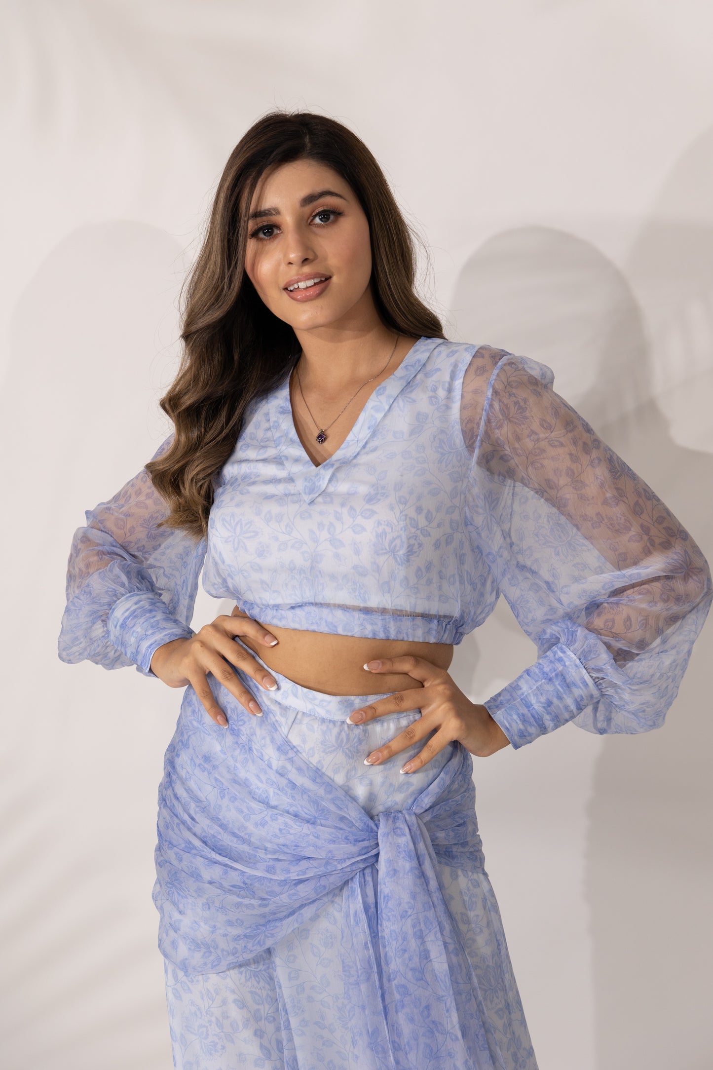 Iris Crop Top with Batwing Sleeves