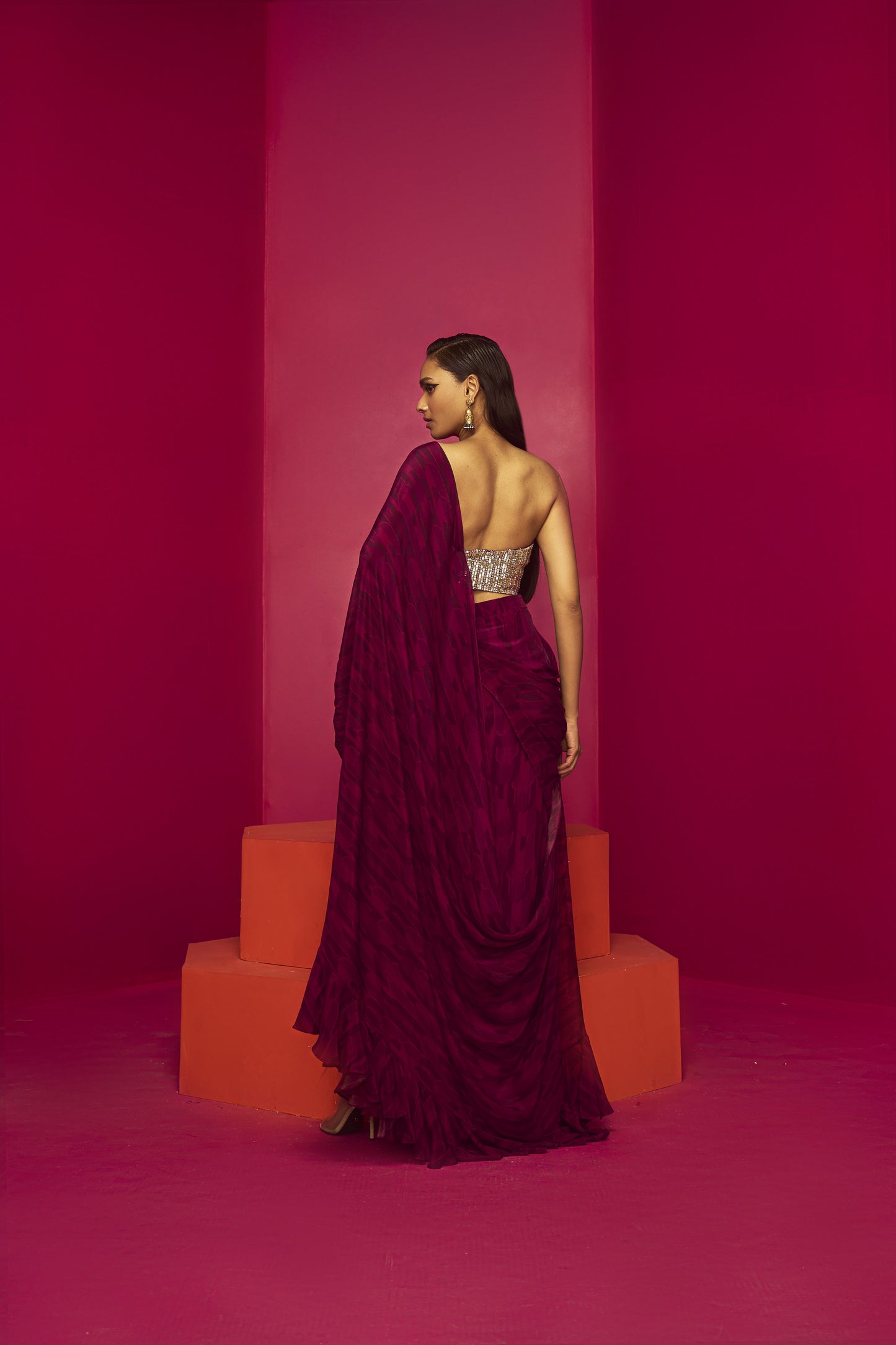 Purple Saree Set