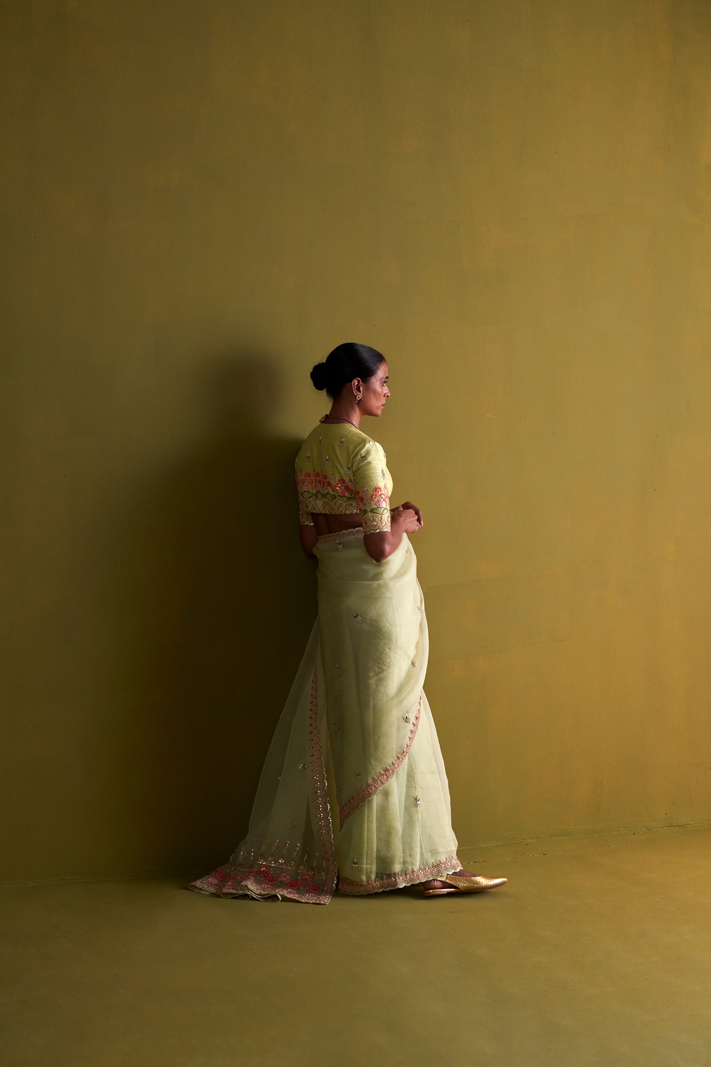 Beige Saree Set