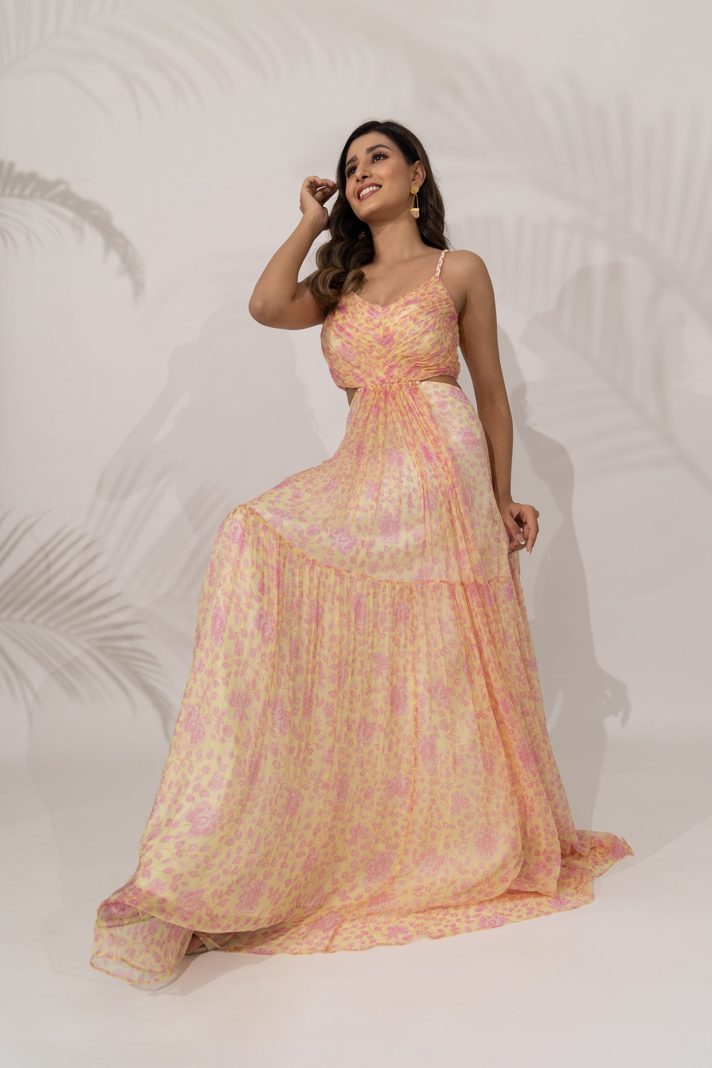 Daffodil Maxi Dress with Braided Straps & Side Cutouts