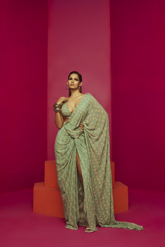 Mint Green Saree Set