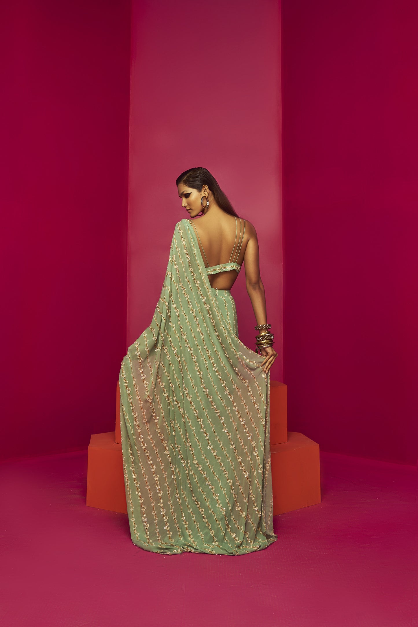 Mint Green Saree Set