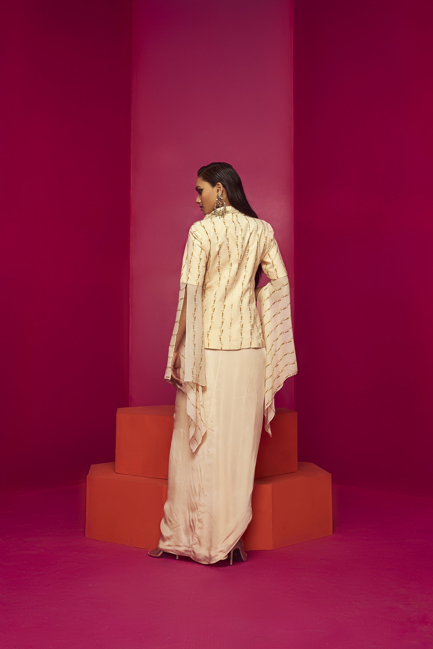 Ivory Dhoti Blazer Set