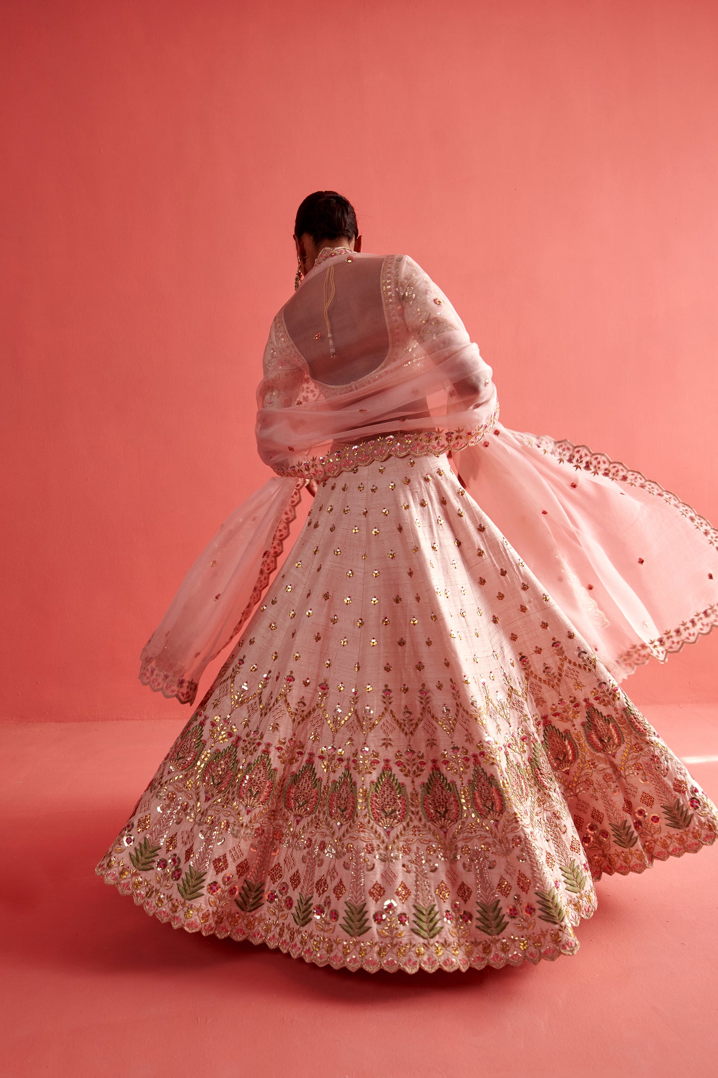 Powdered pink lehenga set