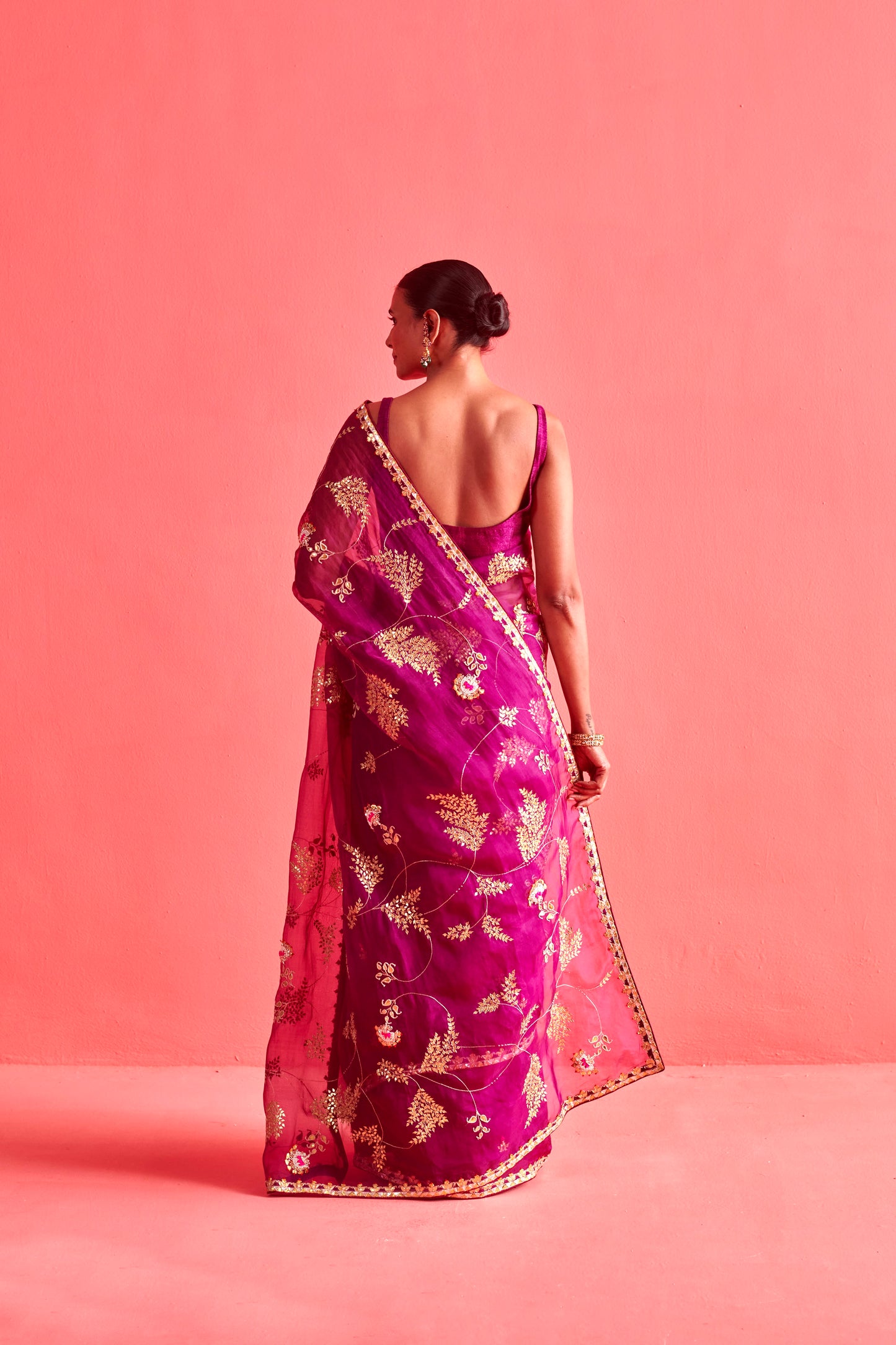 Magenta Saree Set