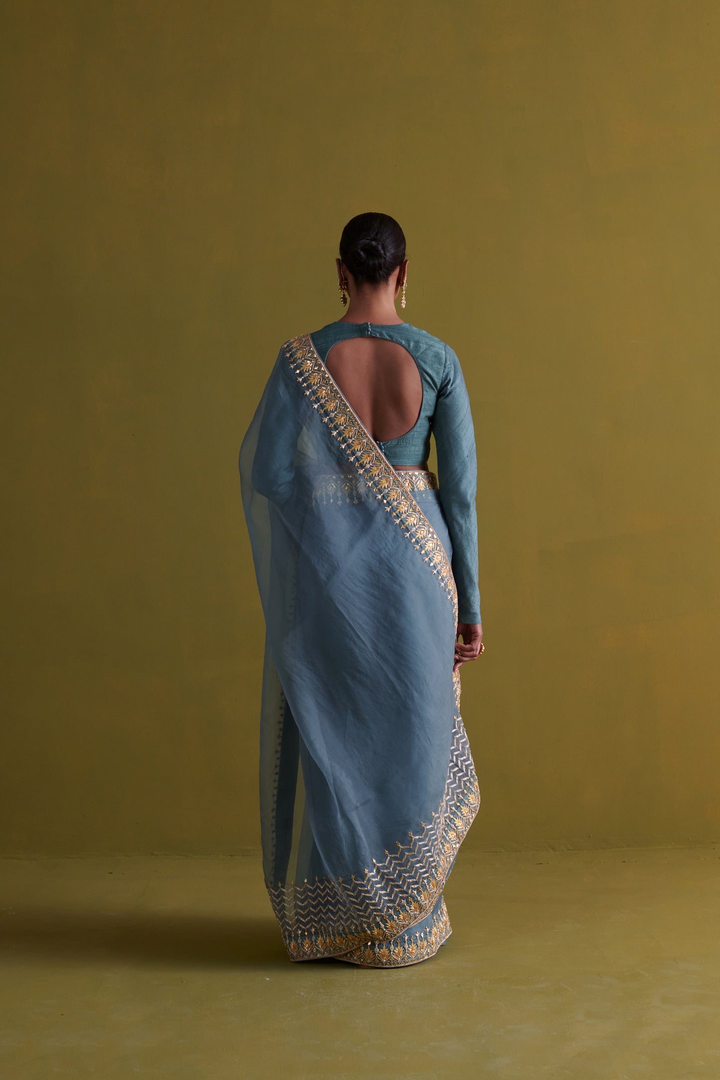 Marine Blue Saree Set