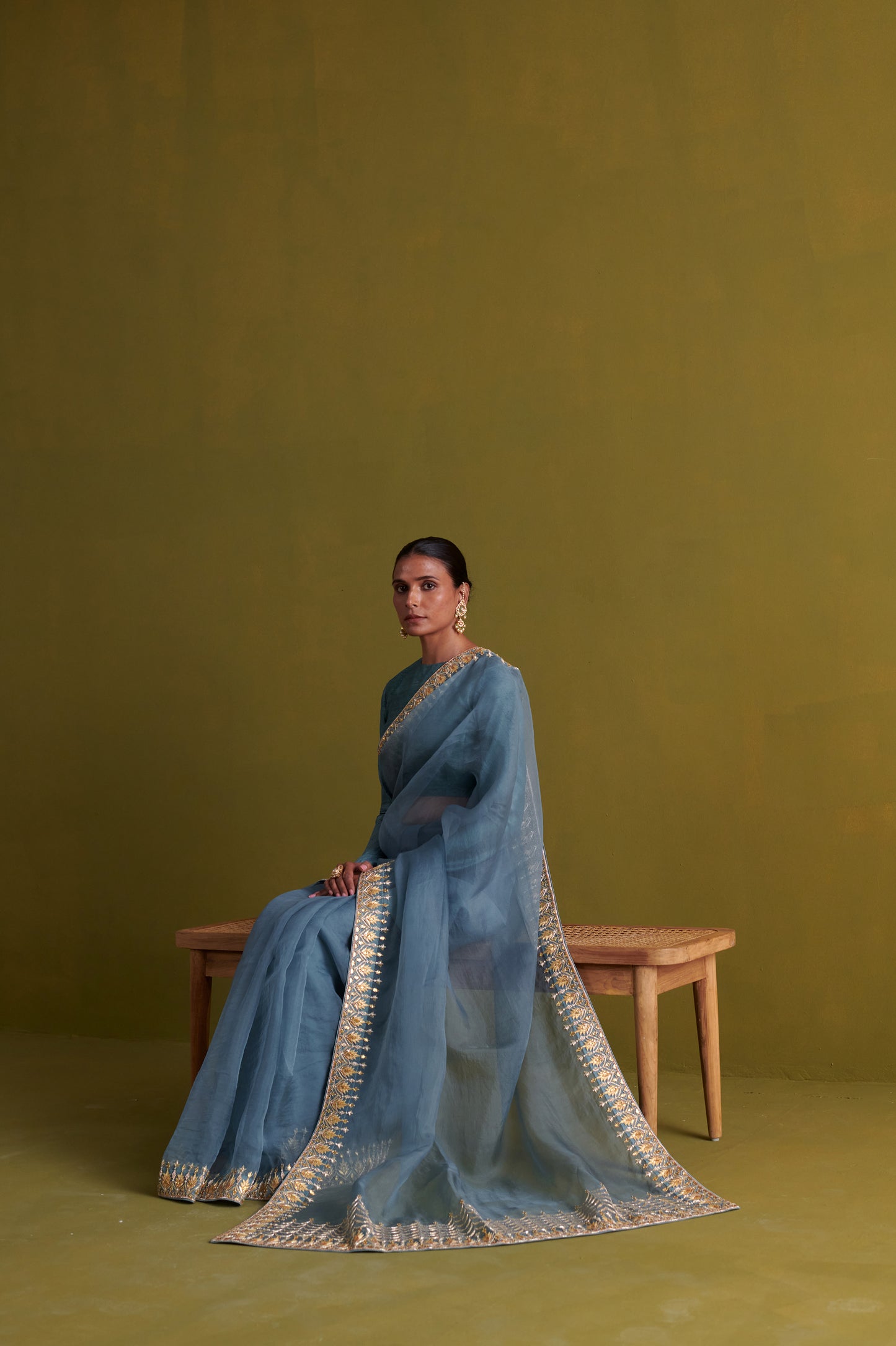 Marine Blue Saree Set