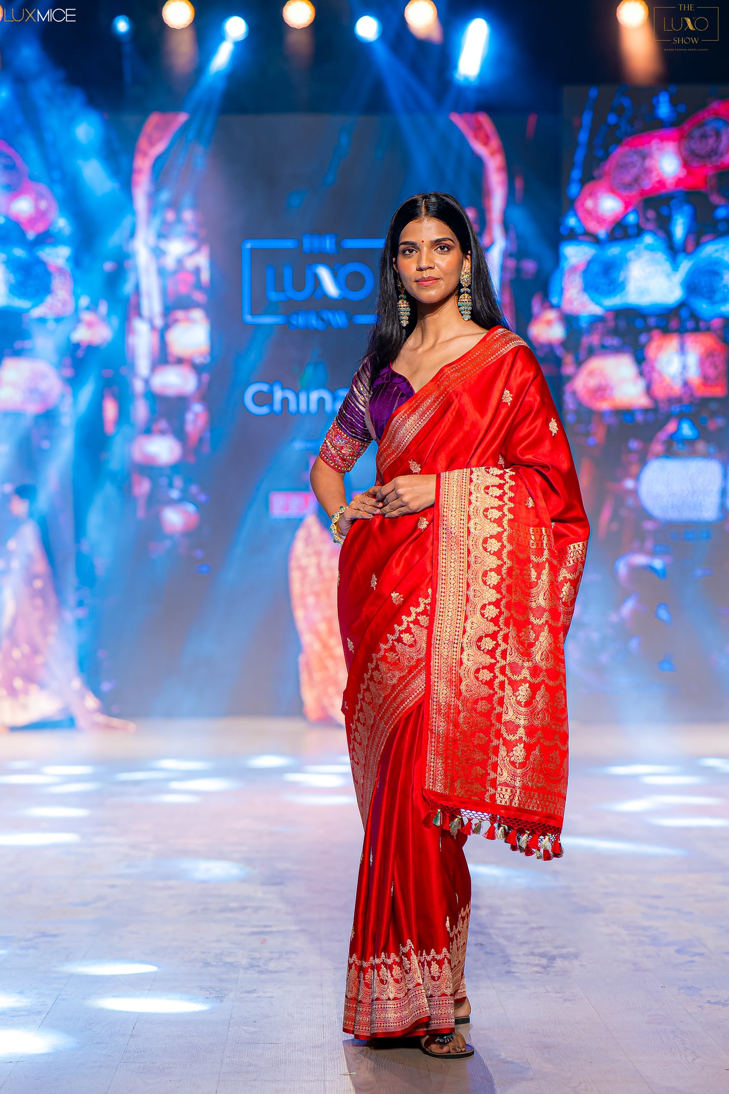 Red Banarasi Satin Silk Saree